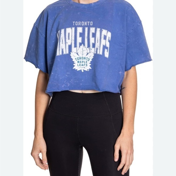 NHL Tops - Calhoun NHL Surf & Skate Women's Oversized Drop Shoulder Acid Wash Cropped XL/L